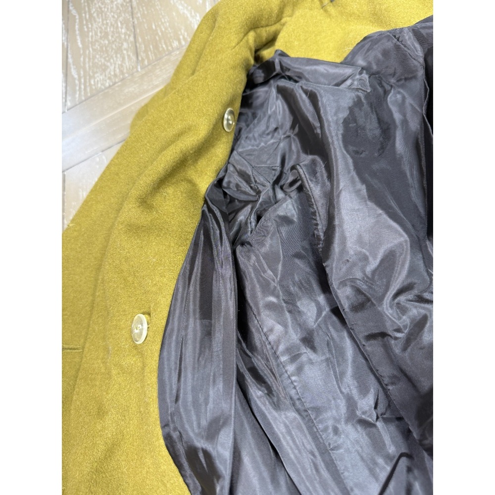 Sparkle & Fade Wool Blend Moto Jacket Large Double Breasted Peacoat Olive - Picture 15 of 16
